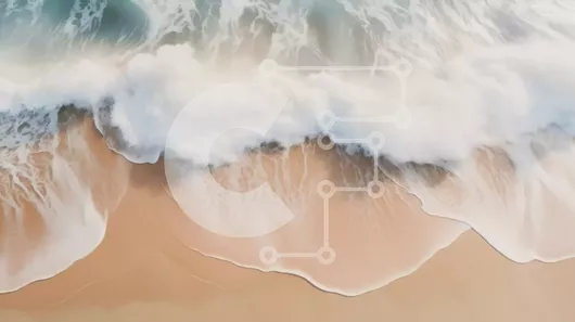 Intra Συλλεκτικό Ξύλινο Παζλ Plywood  4mm - Κύματα του ωκεανού που περιτυλίγονται στην αμμώδη παραλία Σε Ξύλινο Κουτί - Διαστάσεις: 10x10 cm – 25 κομμάτια