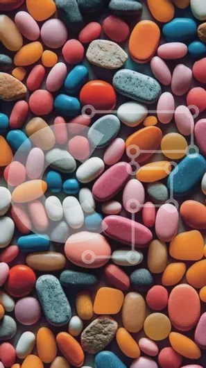 Intra Συλλεκτικό Ξύλινο Παζλ Plywood  4mm - Όμορφη κοντινή εικόνα με πολύχρωμα βότσαλα σε μαύρο φόντο Σε Ξύλινο Κουτί - Διαστάσεις Puzzle: 10x10 cm – 25 κομμάτια