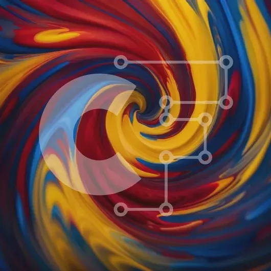 Intra Συλλεκτικό Ξύλινο Παζλ Plywood  4mm - Πολύχρωμη και δυναμική αφηρημένη τέχνη - Στρόβιλος της βαφής Σε Ξύλινο Κουτί - Διαστάσεις Puzzle: 10x10 cm – 25 κομμάτια