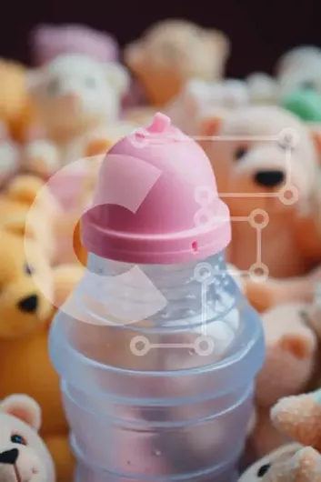 Intra Συλλεκτικό Ξύλινο Παζλ Plywood  4mm - Μπουκάλι νερού που περιβάλλεται από γεμιστά ζώα Σε Ξύλινο Κουτί - Διαστάσεις: 10x10 cm – 25 κομμάτια