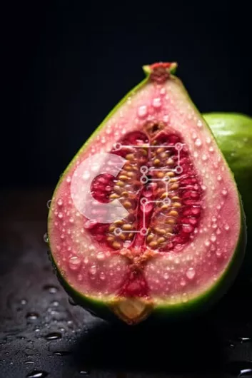 Intra Συλλεκτικό Ξύλινο Παζλ Plywood  4mm - Μισοφαγωμένο ροζ γκρέιπφρουτ με σταγόνες νερού Σε Ξύλινο Κουτί - Διαστάσεις: 10x10 cm – 25 κομμάτια