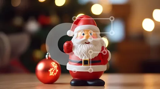 Intra Συλλεκτικό Ξύλινο Παζλ Plywood  4mm - Κόκκινο ειδώλιο Άγιου Βασίλη με Χριστουγεννιάτικα στολίδια Σε Ξύλινο Κουτί - Διαστάσεις: 10x10 cm – 25 κομμάτια