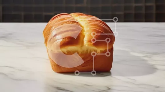 Intra Συλλεκτικό Ξύλινο Παζλ Plywood  4mm - Φρεσκοψημένο καρβέλι ψωμί σε μαρμάρινη επιφάνεια Σε Ξύλινο Κουτί - Διαστάσεις: 10x10 cm – 25 κομμάτια