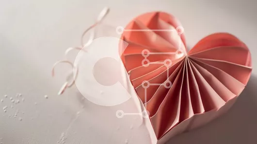 Intra Συλλεκτικό Ξύλινο Παζλ Plywood  4mm - Ροζ χαρτί Origami σε σχήμα καρδιάς Σε Ξύλινο Κουτί - Διαστάσεις Puzzle: 10x10 cm – 25 κομμάτια