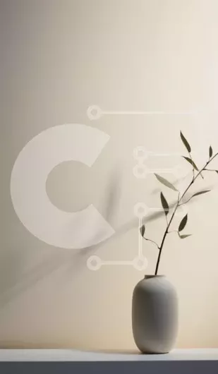 Intra Συλλεκτικό Ξύλινο Παζλ Plywood  4mm - Πράσινα φύλλα σε λευκό βάζο σε άδειο ράφι Σε Ξύλινο Κουτί - Διαστάσεις: 10x10 cm – 25 κομμάτια