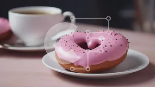 Intra Συλλεκτικό Ξύλινο Παζλ Plywood  4mm - Δύο ροζ λουκουμάδες με γλάσο σε σχήμα καρδιάς και καφέ Σε Ξύλινο Κουτί - Διαστάσεις: 10x10 cm – 25 κομμάτια