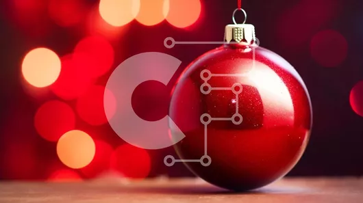 Intra Συλλεκτικό Ξύλινο Παζλ Plywood  4mm - Κόκκινη χριστουγεννιάτικη μπάλα κρεμαστή με φώτα Bokeh Σε Ξύλινο Κουτί - Διαστάσεις: 10x10 cm – 25 κομμάτια