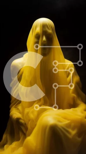 Intra Συλλεκτικό Ξύλινο Παζλ Plywood  4mm - Γυναίκα στα κίτρινα που κάθεται στο σκοτάδι Σε Ξύλινο Κουτί - Διαστάσεις Puzzle: 10x10 cm – 25 κομμάτια