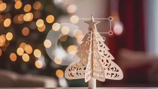 Intra Συλλεκτικό Ξύλινο Παζλ Plywood  4mm - Μικρή διακόσμηση χριστουγεννιάτικου δέντρου στο τραπέζι Σε Ξύλινο Κουτί - Διαστάσεις: 10x10 cm – 25 κομμάτια