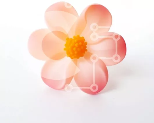 Intra Συλλεκτικό Ξύλινο Παζλ Plywood  4mm - Μικρό ροζ λουλούδι σε άσπρο φόντο Σε Ξύλινο Κουτί - Διαστάσεις: 10x10 cm – 25 κομμάτια