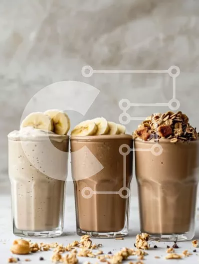 Intra Συλλεκτικό Ξύλινο Παζλ Plywood  4mm - Τρία νόστιμα smoothies με γαρνιτούρες Σε Ξύλινο Κουτί - Διαστάσεις: 10x10 cm – 25 κομμάτια