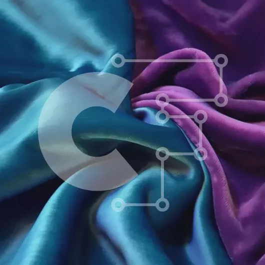 Intra Συλλεκτικό Ξύλινο Παζλ Plywood  4mm - Όμορφη κινηματογράφηση σε πρώτο πλάνο από μπλε και μωβ μεταξωτό ύφασμα με λεία, γυαλιστερή υφή Σε Ξύλινο Κουτί - Διαστάσεις: 10x10 cm – 25 κομμάτια