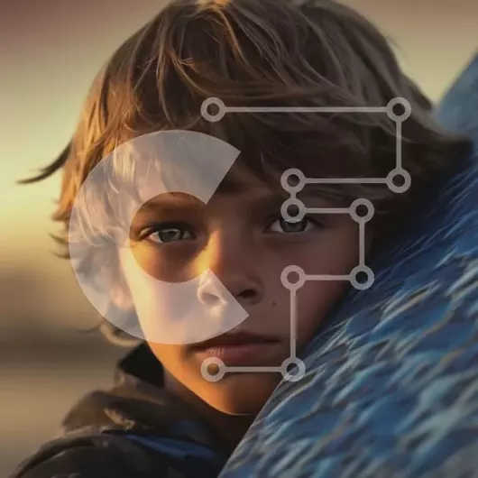 Intra Συλλεκτικό Ξύλινο Παζλ Plywood  4mm - Όμορφη εικόνα του νεαρού αγοριού στην παραλία κατά τη διάρκεια του ηλιοβασιλέματος Σε Ξύλινο Κουτί - Διαστάσεις Puzzle: 10x10 cm – 25 κομμάτια