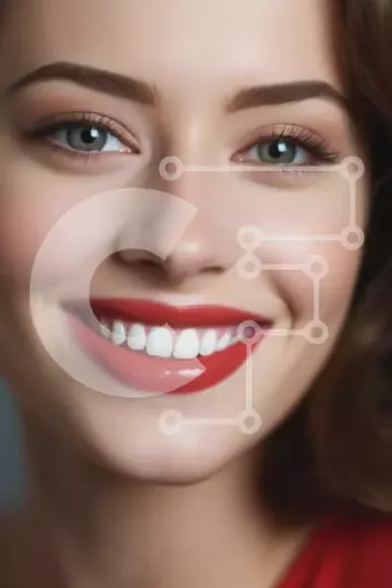 Intra Συλλεκτικό Ξύλινο Παζλ Plywood  4mm - Όμορφη γυναίκα με σγουρά καστανά μαλλιά και κόκκινο κραγιόν Σε Ξύλινο Κουτί - Διαστάσεις Puzzle: 10x10 cm – 25 κομμάτια