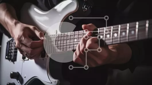 Intra Συλλεκτικό Ξύλινο Παζλ Plywood  4mm - Μουσικός που παίζει ηλεκτρική κιθάρα Σε Ξύλινο Κουτί - Διαστάσεις Puzzle: 10x10 cm – 25 κομμάτια