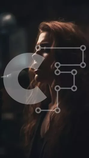 Intra Συλλεκτικό Ξύλινο Παζλ Plywood  4mm - Όμορφη εικόνα μιας γυναίκας που τραγουδά σε ένα μικρόφωνο με μακριά κόκκινα μαλλιά Σε Ξύλινο Κουτί - Διαστάσεις Puzzle: 10x10 cm – 25 κομμάτια