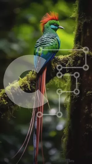 Intra Συλλεκτικό Ξύλινο Παζλ Plywood  4mm - Ζωντανή εικόνα ενός πουλιού σε κλαδί ποώδη στην καταπράσινη ζούγκλα Σε Ξύλινο Κουτί - Διαστάσεις: 10x10 cm – 25 κομμάτια