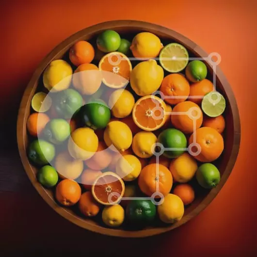 Intra Συλλεκτικό Ξύλινο Παζλ Plywood  4mm - Πολύχρωμο μπολ με εσπεριδοειδή - πορτοκάλια, λάιμ, λεμόνια Σε Ξύλινο Κουτί - Διαστάσεις: 10x10 cm – 25 κομμάτια
