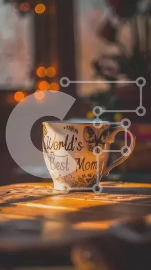 Intra Συλλεκτικό Ξύλινο Παζλ Plywood  4mm - Φλιτζάνι καφέ με «την καλύτερη μαμά του κόσμου» Σε Ξύλινο Κουτί - Διαστάσεις Puzzle: 10x10 cm – 25 κομμάτια