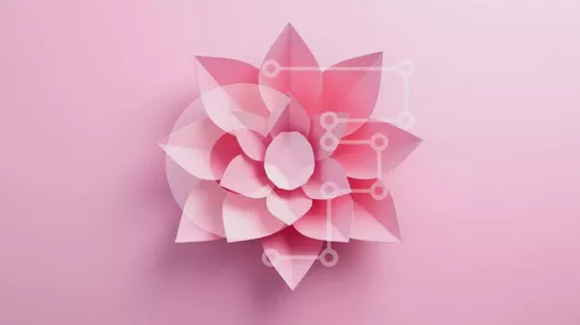 Intra Συλλεκτικό Ξύλινο Παζλ Plywood  4mm - Ροζ Λουλούδι Λωτού από χαρτί Σε Ξύλινο Κουτί - Διαστάσεις: 10x10 cm – 25 κομμάτια