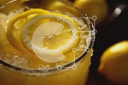 Intra Συλλεκτικό Ξύλινο Παζλ Plywood  4mm - Κοντινή εικόνα ενός ποτηριού λεμονάδας με φέτες λεμονιού Σε Ξύλινο Κουτί - Διαστάσεις: 10x10 cm – 25 κομμάτια