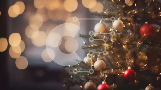 Intra Συλλεκτικό Ξύλινο Παζλ Plywood  4mm - Εορταστικό χριστουγεννιάτικο δέντρο με κόκκινα και χρυσά στολίδια Σε Ξύλινο Κουτί - Διαστάσεις: 10x10 cm – 25 κομμάτια