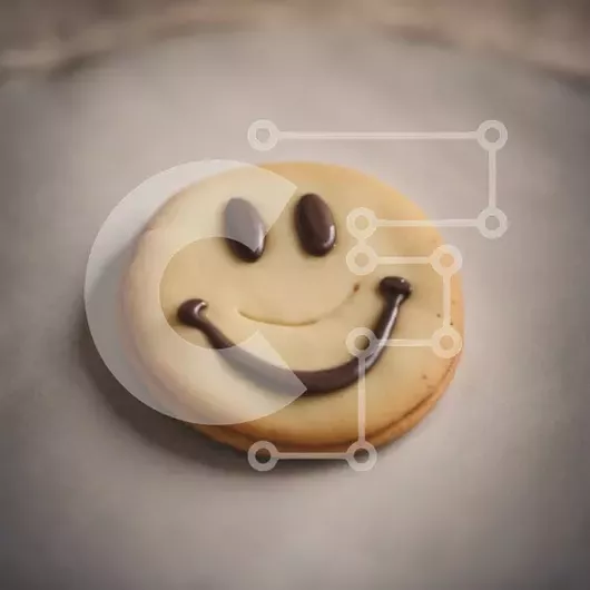 Intra Συλλεκτικό Ξύλινο Παζλ Plywood  4mm - Μπισκότο Smiley Face με παγωμένο σοκολάτα σε χαρτί περγαμηνής Σε Ξύλινο Κουτί - Διαστάσεις: 10x10 cm – 25 κομμάτια