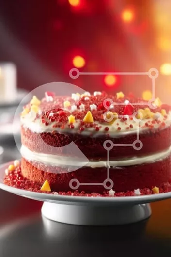 Intra Συλλεκτικό Ξύλινο Παζλ Plywood  4mm - Κέικ Red Velvet με White Frosting και Sprinkles Σε Ξύλινο Κουτί - Διαστάσεις: 10x10 cm – 25 κομμάτια