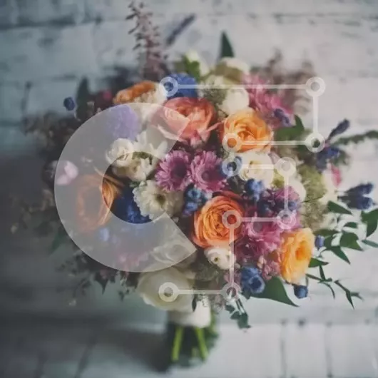 Intra Συλλεκτικό Ξύλινο Παζλ Plywood  4mm - Πολύχρωμο μπουκέτο λουλουδιών σε ξύλινες σανίδες Σε Ξύλινο Κουτί - Διαστάσεις: 10x10 cm – 25 κομμάτια