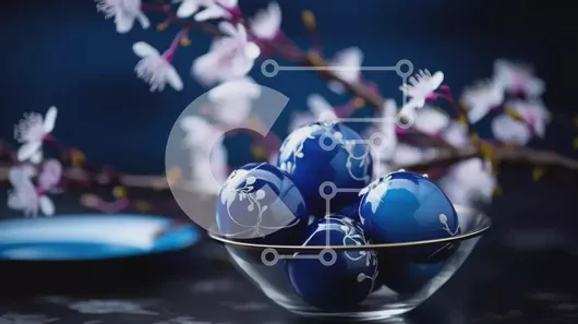 Intra Συλλεκτικό Ξύλινο Παζλ Plywood  4mm - Πασχαλινά αυγά σε γυάλινο μπολ με λουλούδια και κλαδιά Σε Ξύλινο Κουτί - Διαστάσεις: 10x10 cm – 25 κομμάτια