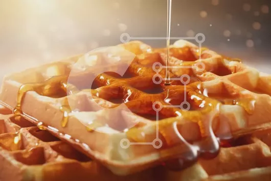 Intra Συλλεκτικό Ξύλινο Παζλ Plywood  4mm - Στοίβα βάφλες περιχυμένες με σιρόπι Σε Ξύλινο Κουτί - Διαστάσεις: 10x10 cm – 25 κομμάτια