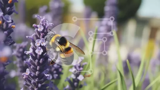 Intra Συλλεκτικό Ξύλινο Παζλ Plywood  4mm - Μέλισσα στα λουλούδια λεβάντας Σε Ξύλινο Κουτί - Διαστάσεις: 10x10 cm – 25 κομμάτια