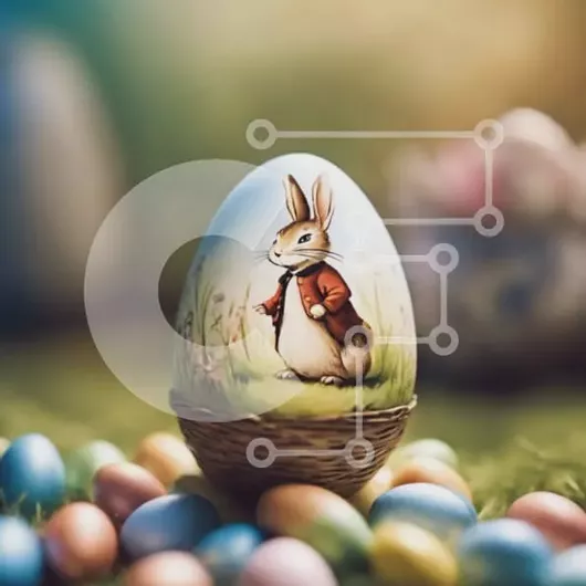 Intra Συλλεκτικό Ξύλινο Παζλ Plywood  4mm - Πασχαλινό αυγό με σχέδιο κουνελιού Σε Ξύλινο Κουτί - Διαστάσεις: 10x10 cm – 25 κομμάτια