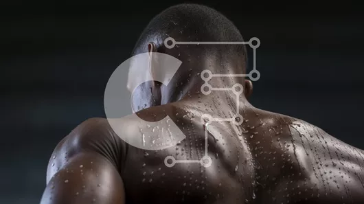 Intra Συλλεκτικό Ξύλινο Παζλ Plywood  4mm - Κοντινό πλάνο μιας μυώδους πλάτης που αστράφτει με νερό Σε Ξύλινο Κουτί - Διαστάσεις Puzzle: 10x10 cm – 25 κομμάτια