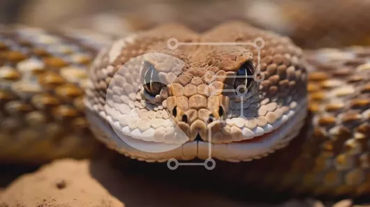 Intra Συλλεκτικό Ξύλινο Παζλ Plywood  4mm - Κοντινή όψη του κεφαλιού ενός κροταλία Σε Ξύλινο Κουτί - Διαστάσεις: 10x10 cm – 25 κομμάτια