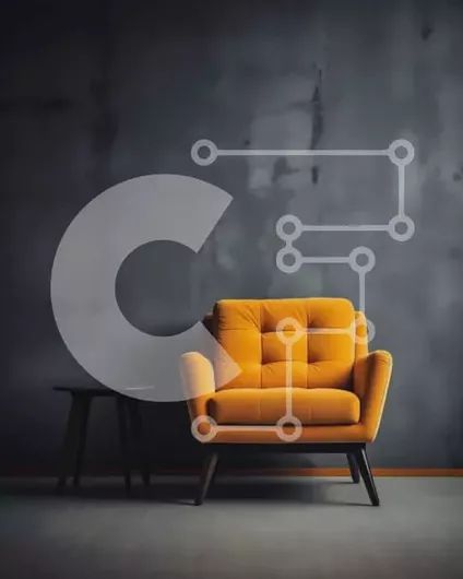 Intra Συλλεκτικό Ξύλινο Παζλ Plywood  4mm - Κίτρινη πολυθρόνα σε μινιμαλιστικό δωμάτιο Σε Ξύλινο Κουτί - Διαστάσεις Puzzle: 10x10 cm – 25 κομμάτια