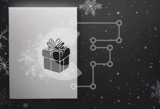 Intra Συλλεκτικό Ξύλινο Παζλ Plywood  4mm - Κουτί δώρου διακοπών με νιφάδες χιονιού σε ασπρόμαυρο φόντο Σε Ξύλινο Κουτί - Διαστάσεις: 10x10 cm – 25 κομμάτια