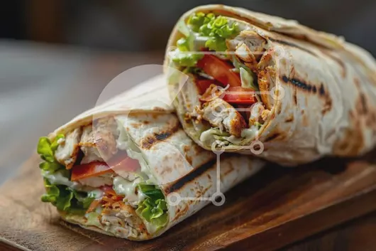 Intra Συλλεκτικό Ξύλινο Παζλ Plywood  4mm - Ψητό περιτύλιγμα κοτόπουλου με φρέσκα λαχανικά Σε Ξύλινο Κουτί - Διαστάσεις: 10x10 cm – 25 κομμάτια