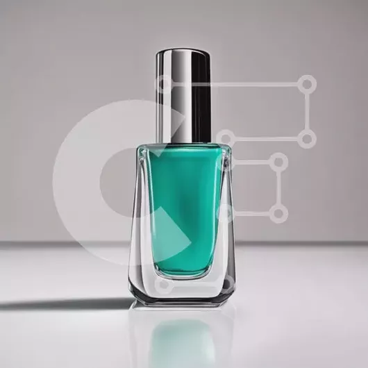 Intra Συλλεκτικό Ξύλινο Παζλ Plywood  4mm - Κομψό και μοντέρνο πράσινο μπουκάλι βερνικιού νυχιών - Turquoise Shine Σε Ξύλινο Κουτί - Διαστάσεις: 10x10 cm – 25 κομμάτια