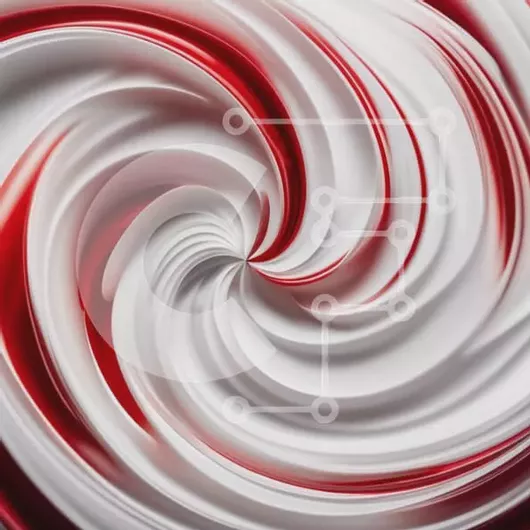 Intra Συλλεκτικό Ξύλινο Παζλ Plywood  4mm - Αφηρημένο κόκκινο και άσπρο σχέδιο στροβιλισμού σε άσπρο φόντο Σε Ξύλινο Κουτί - Διαστάσεις Puzzle: 10x10 cm – 25 κομμάτια