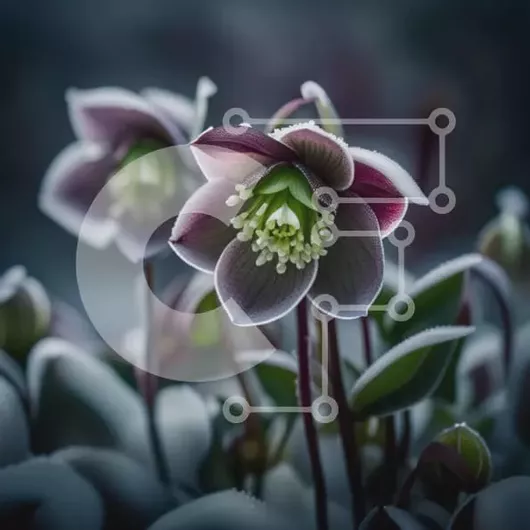 Intra Συλλεκτικό Ξύλινο Παζλ Plywood  4mm - Όμορφη παγωμένη κινηματογράφηση σε πρώτο πλάνο λουλουδιών Σε Ξύλινο Κουτί - Διαστάσεις: 10x10 cm – 25 κομμάτια