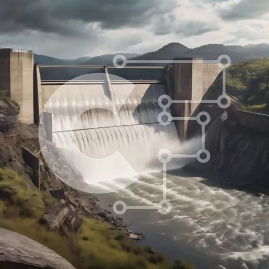 Intra Συλλεκτικό Ξύλινο Παζλ Plywood  4mm - Μεγάλο φράγμα σε φυσικό τοπίο με ρέοντα νερά Σε Ξύλινο Κουτί - Διαστάσεις: 10x10 cm – 25 κομμάτια