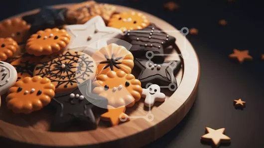 Intra Συλλεκτικό Ξύλινο Παζλ Plywood  4mm - Μπισκότα με θέμα το Halloween με διάφορα σχήματα και χρώματα Σε Ξύλινο Κουτί - Διαστάσεις: 10x10 cm – 25 κομμάτια