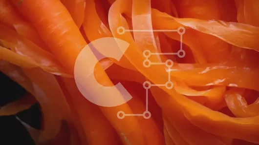 Intra Συλλεκτικό Ξύλινο Παζλ Plywood  4mm - Κοντινό πλάνο αιωρούμενων πορτοκαλί καρότων Σε Ξύλινο Κουτί - Διαστάσεις: 10x10 cm – 25 κομμάτια