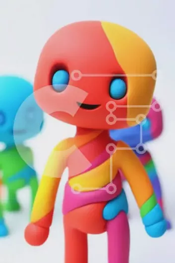 Intra Συλλεκτικό Ξύλινο Παζλ Plywood  4mm - Πολύχρωμες φιγούρες παιχνιδιών που στέκονται μαζί Σε Ξύλινο Κουτί - Διαστάσεις: 10x10 cm – 25 κομμάτια