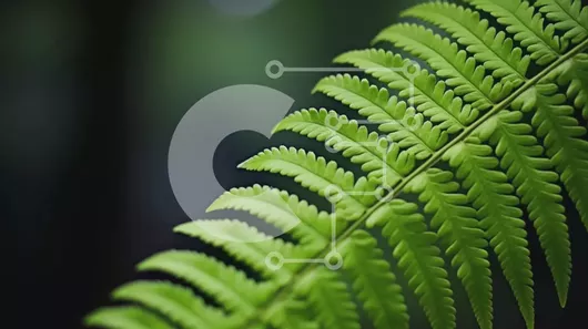 Intra Συλλεκτικό Ξύλινο Παζλ Plywood  4mm - Κοντινό πλάνο του πράσινου φύλλου φτέρης στο πρώτο πλάνο Σε Ξύλινο Κουτί - Διαστάσεις: 10x10 cm – 25 κομμάτια