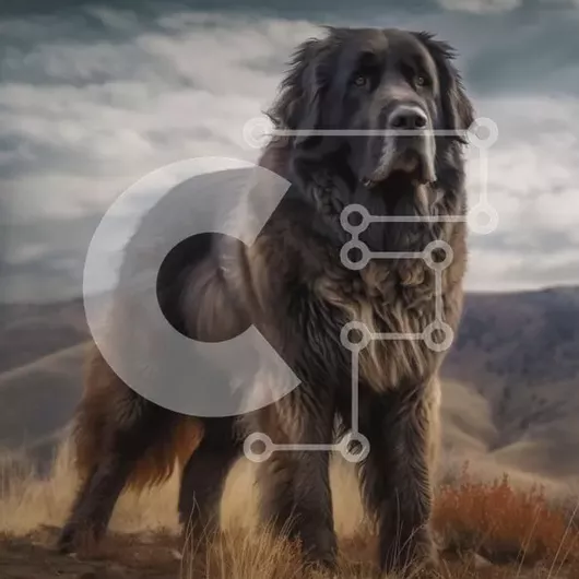 Intra Συλλεκτικό Ξύλινο Παζλ Plywood  4mm - Όμορφη εικόνα ενός σκύλου σε μια βραχώδη πλαγιά με θέα στο βουνό Σε Ξύλινο Κουτί - Διαστάσεις: 10x10 cm – 25 κομμάτια