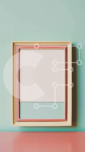 Intra Συλλεκτικό Ξύλινο Παζλ Plywood  4mm - Κενό λευκό πλαίσιο σε ροζ και πράσινο φόντο Σε Ξύλινο Κουτί - Διαστάσεις Puzzle: 10x10 cm – 25 κομμάτια