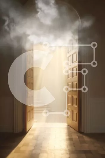 Intra Συλλεκτικό Ξύλινο Παζλ Plywood  4mm - Μυστηριώδες δωμάτιο με ανοιχτή πόρτα και έντονο φως Σε Ξύλινο Κουτί - Διαστάσεις Puzzle: 10x10 cm – 25 κομμάτια