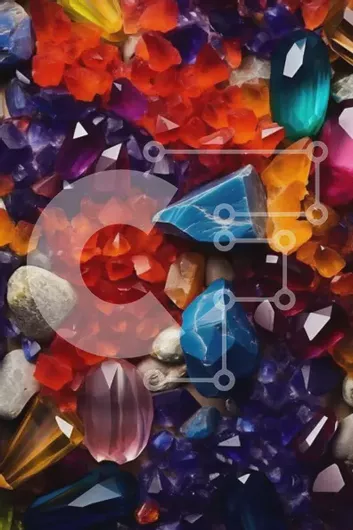 Intra Συλλεκτικό Ξύλινο Παζλ Plywood  4mm - Όμορφη εικόνα πολύχρωμων πολύτιμων λίθων που συσσωρεύονται σε διαφορετικά σχήματα και μεγέθη Σε Ξύλινο Κουτί - Διαστάσεις: 10x10 cm – 25 κομμάτια